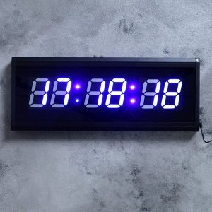 Часы настенные электронные. цифры синие 19х48 см