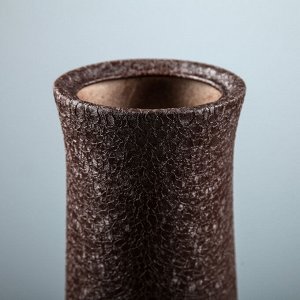 Ваза напольная "Элита" шёлк, коричневая, 40 см, керамика