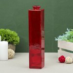 Ваза &quot;Нарцисс&quot; красная, прозрачная  24,5х5,5х5,5см,  0,45л