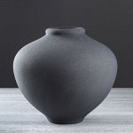 Ваза настольная &quot;Юла&quot;, муар, чёрная, 21 см