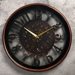 Часы настенные, серия: Интерьер, "Лоретт", коричневые, d=30.5 см