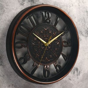 Часы настенные, серия: Интерьер, "Лоретт", коричневые, d=30.5 см