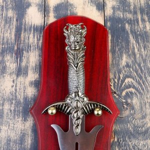 Сувенирный меч на планшете, медуза Горгона на рукоятке, 27 см, микс