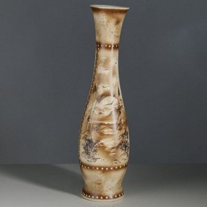 Ваза напольная "Грация" жемчуг, журавли, 70 см, микс, керамика