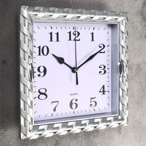 Часы настенные, серия: Классика, "Жаклин", цвет серебро  21х21 см
