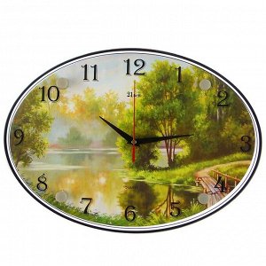 Часы настенные, серия: Природа, "Река в лесу", микс 24х34 см
