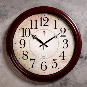 Часы настенные, серия: Классика, "Клавер", коричневые, циферблат 40 см, 48 см