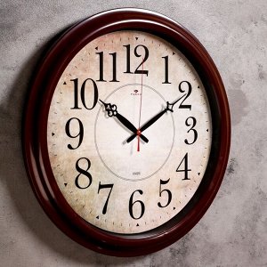 Часы настенные, серия: Классика, "Клавер", коричневые, 48 см