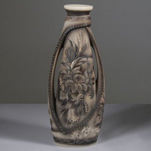 Ваза напольная "Венеция" жемчуг, цветы, 65 см, микс, керамика