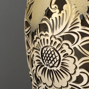 Ваза напольная "Эллада", резка, чёрная, 65 см, керамика
