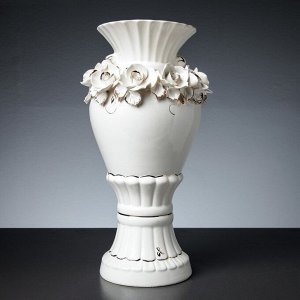 Ваза настольная "Верона", лепка, цветы, 37 см, микс, керамика