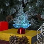 Подставка световая &quot;Елочка с часами&quot;, 14х9.5 см, (батарейки в компл.), 1 LED, RGB микс