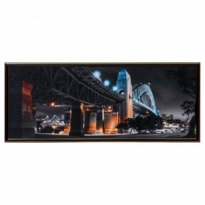 Картина "Под ночным мостом" 38х93 см