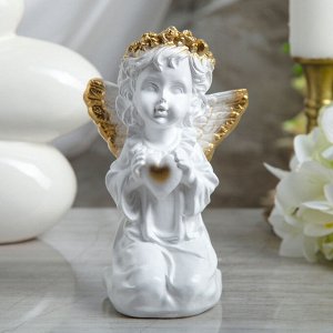 Статуэтка "Ангел с сердцем" золото, 19 см