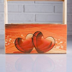 Набор кашпо деревянных подарочных Капоне "Любовь на двоих", 3 в 1, ручка