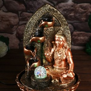 Фонтан настольный от сети, подсветка "Шива - бог-творец" 40х28х28 см