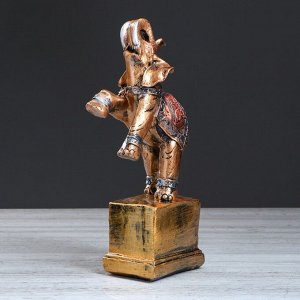 Сувенир "Слон стоящий на кубе", бронзовая, 30 см, микс