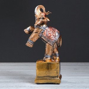 Сувенир "Слон стоящий на кубе", бронзовая, 30 см, микс