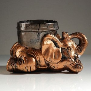 Кашпо "Слон с горшком'', бронзовое, 0.5 л, микс