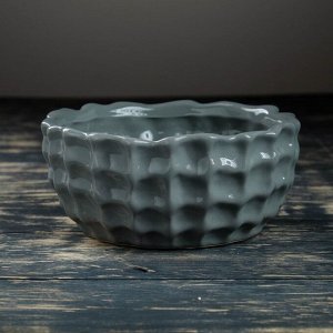 Кашпо-бонсайница керамическое серое 18*18*8 см