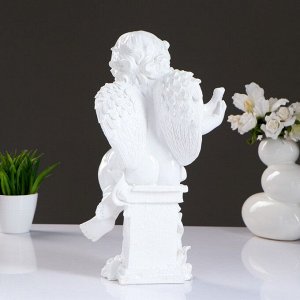 Фигура "Ангелочек с чашей" белый, 13х15х43см