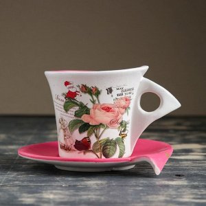 Горшок цветочный в форме чашки "Розы" 16*12*11 см
