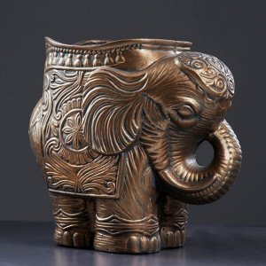 Фигурное кашпо "Слон средний", бронза 6 л/ 35х22х35см