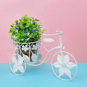 Подставка для цветов "Велосипед" корзинка с лепестками (d-12.5см) 13*35*21 см