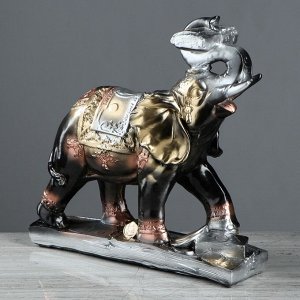 Сувенир "Слон с деньгами" 33 см, черный