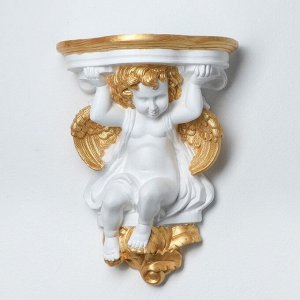 Кашпо "Ангел", бело-золотое, 27х16х37 см, микс