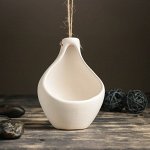 Кашпо керамическое подвесное белое 10*11*14 см