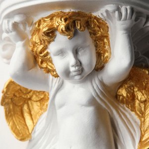 Кашпо "Ангел", бело-золотистый цвет, 18 х 19 см