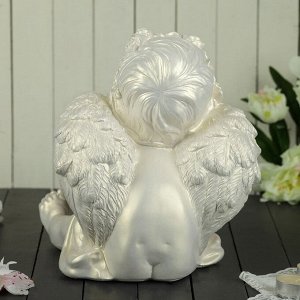 Статуэтка "Ангел сидящий" перламутровая, 26 см