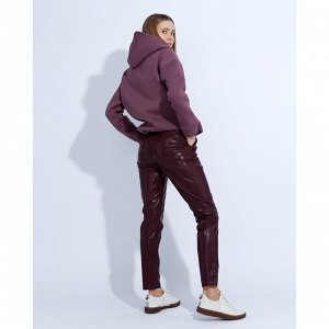 Брюки женские MINAKU "Leather look", размер 42, цвет бордо