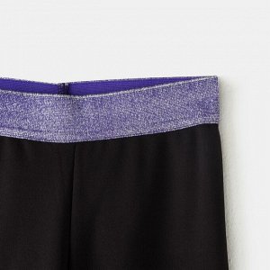 Лосины женские MINAKU, размер 42, цвет чёрный/фиолетовый
