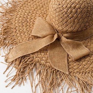 Шляпа женская MINAKU "Summer mood", размер 56-58, цвет коричневый
