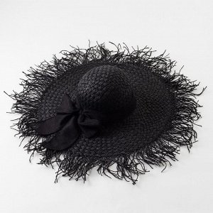 Шляпа женская MINAKU "Summer mood", размер 56-58, цвет черный