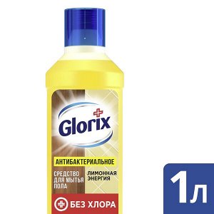 Glorix Лимонная энергия, моющая жидкость для пола, 100% удаляет грязь без смывания, 1 л