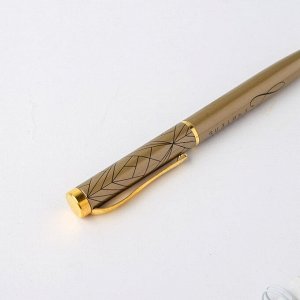 Ручка в футляре «Лучший учитель», металл, синяя паста, 1.0 мм