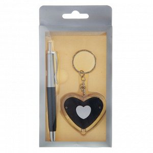 Набор подарочный 2в1 (ручка, фонарик в форме сердца) микс