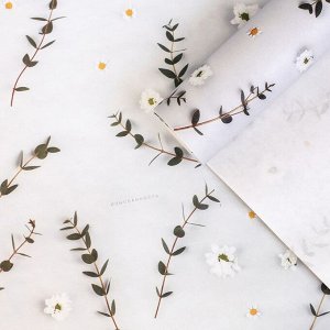 Бумага упаковочная крафтовая «Цветы», 70 x 100 см