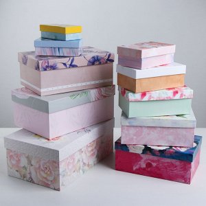 Набор подарочных коробок 10 в 1 «Цветы», 32.5 - 20 - 12.5?12 - 7 - 4 см