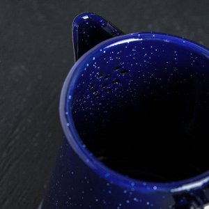 Кофейник эмалированный «Синий мрамор», 800 мл, 14x11,5x18 см, цвет синий