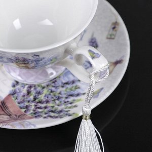 Набор чайный «Лавандовое поле», 4 предмета: 2 чашки 200 мл, 2 блюдца