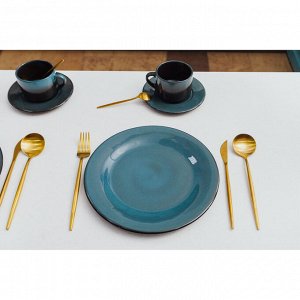 Набор столовых приборов Magistro «Фолк», 4 предмета, цвет золотистый
