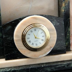 Набор письменный «Герб»: часы, визитница, подставки для ручек