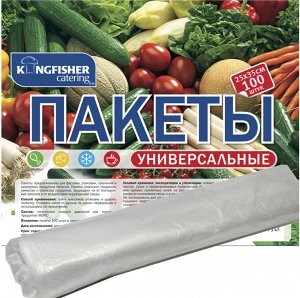 Пакеты универсальные "KINGFISHER", HDPE, размер - 25х35см, 100 штук в рулоне