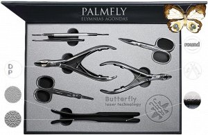 Набор инструмента для маникюра и педикюра в подарочной коробке PalmFly 810, из серии DPR, с заточкой