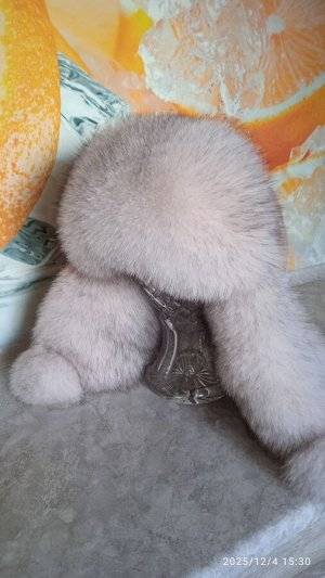 Ушанка женская песец с натуральной кожей