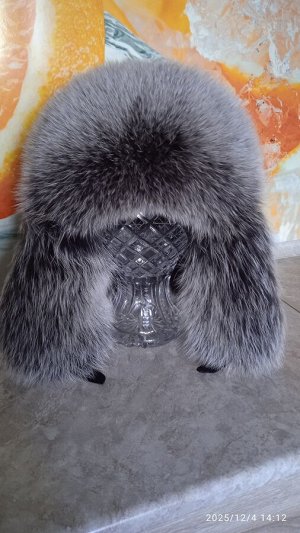 Ушанка женская песец натуральной кожей